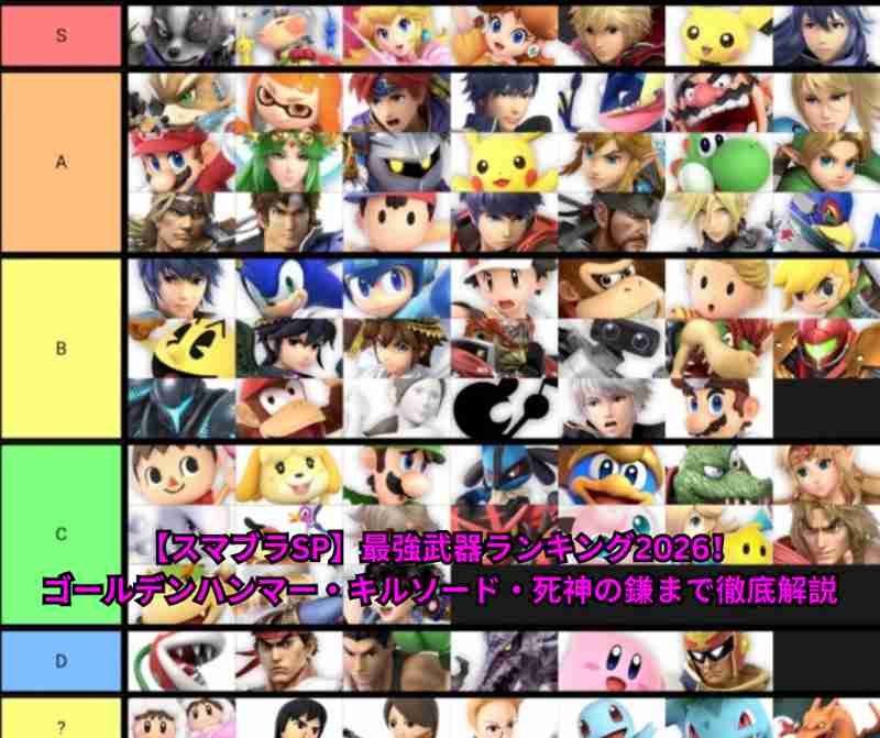 【スマブラSP】最強武器ランキング2026！ゴールデンハンマー・キルソード・死神の鎌まで徹底解説