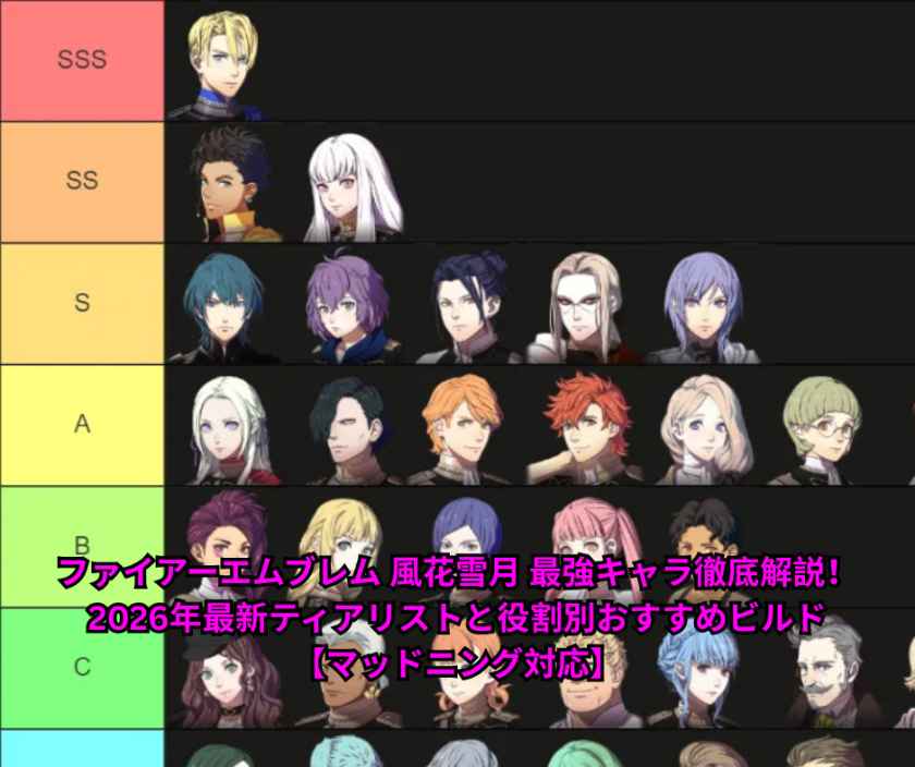 ファイアーエムブレム 風花雪月 最強キャラ徹底解説！2026年最新ティアリストと役割別おすすめビルド【マッドニング対応】