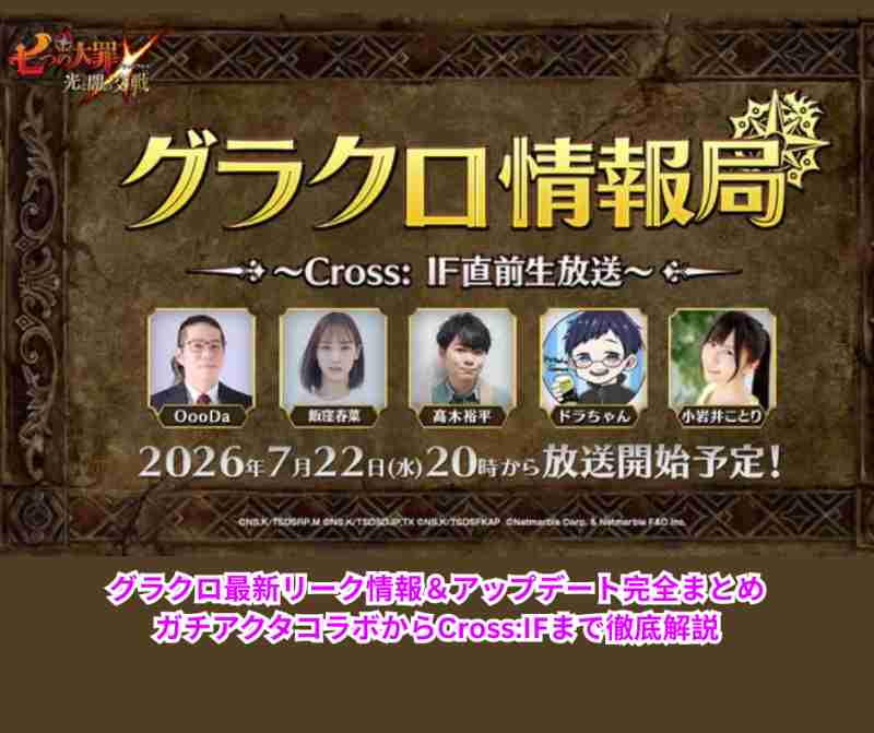 グラクロ最新リーク情報＆アップデート完全まとめ ガチアクタコラボからCross IFまで徹底解説